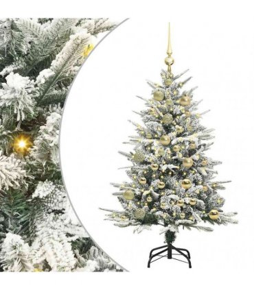 vidaXL Artificial Christmas Tree with Flocked Snow 150 LEDs Warm White