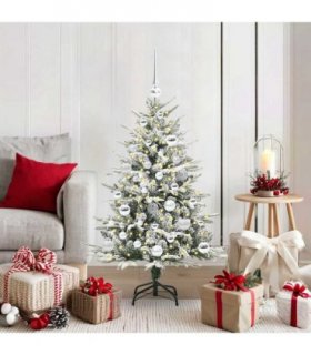 vidaXL Artificial Christmas Tree with Flocked Snow 150 LEDs Warm White