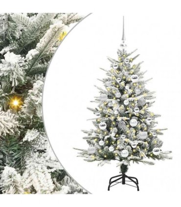 vidaXL Artificial Christmas Tree with Flocked Snow 150 LEDs Warm White