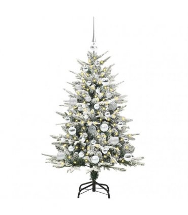 vidaXL Artificial Christmas Tree with Flocked Snow 150 LEDs Warm White
