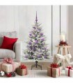 vidaXL Artificial Christmas Tree with Flocked Snow 150 LEDs Warm White