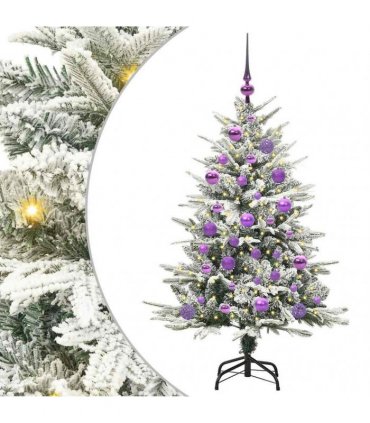 vidaXL Artificial Christmas Tree with Flocked Snow 150 LEDs Warm White