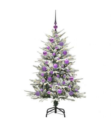vidaXL Artificial Christmas Tree with Flocked Snow 150 LEDs Warm White