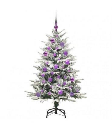 vidaXL Artificial Christmas Tree with Flocked Snow 150 LEDs Warm White