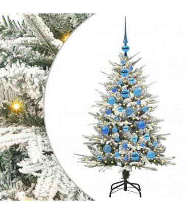 vidaXL Artificial Christmas Tree with Flocked Snow 150 LEDs Warm White
