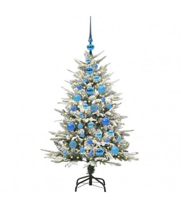 vidaXL Artificial Christmas Tree with Flocked Snow 150 LEDs Warm White