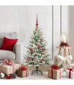 vidaXL Artificial Christmas Tree with Flocked Snow 150 LEDs Warm White