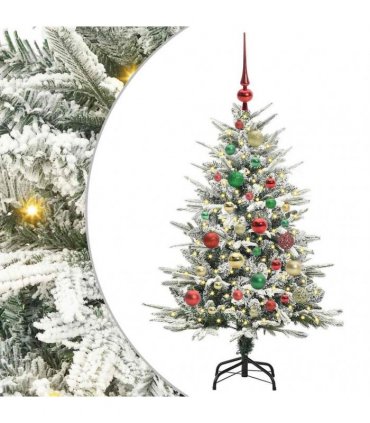 vidaXL Artificial Christmas Tree with Flocked Snow 150 LEDs Warm White