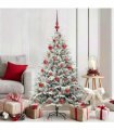 vidaXL Artificial Christmas Tree with Flocked Snow 150 LEDs Warm White