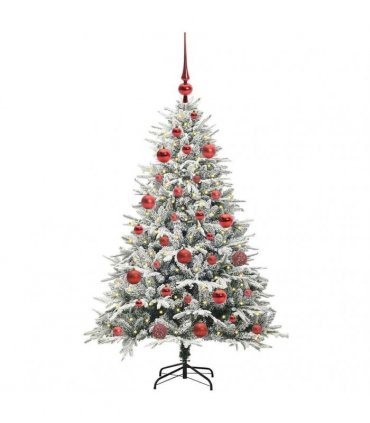 vidaXL Artificial Christmas Tree with Flocked Snow 150 LEDs Warm White