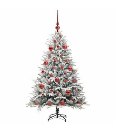 vidaXL Artificial Christmas Tree with Flocked Snow 150 LEDs Warm White
