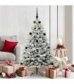 vidaXL Artificial Christmas Tree with Flocked Snow 150 LEDs Warm White