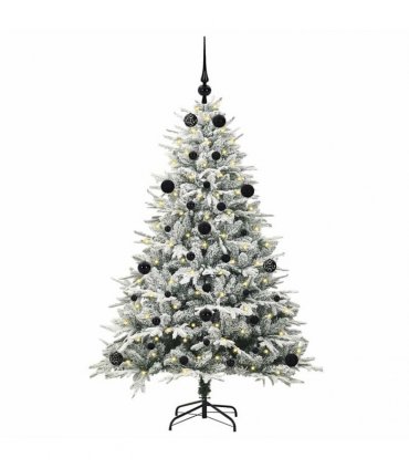 vidaXL Artificial Christmas Tree with Flocked Snow 150 LEDs Warm White