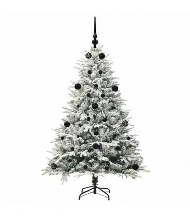 vidaXL Artificial Christmas Tree with Flocked Snow 150 LEDs Warm White