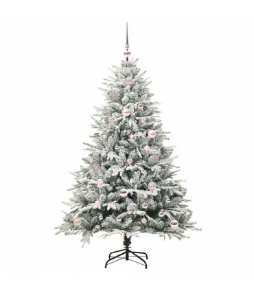 vidaXL Artificial Christmas Tree with Flocked Snow 150 LEDs Warm White