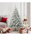 vidaXL Artificial Christmas Tree with Flocked Snow 150 LEDs Warm White