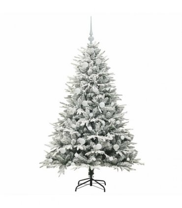 vidaXL Artificial Christmas Tree with Flocked Snow 150 LEDs Warm White