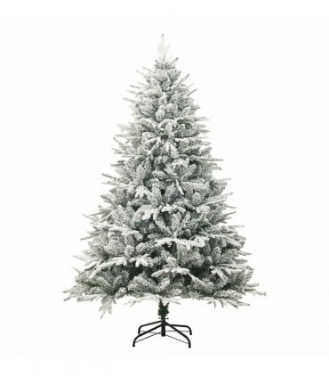 vidaXL Artificial Christmas Tree with Flocked Snow 150 LEDs Warm White