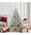 vidaXL Artificial Christmas Tree with Flocked Snow 150 LEDs Warm White