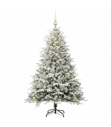 vidaXL Artificial Christmas Tree with Flocked Snow 150 LEDs Warm White