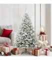 vidaXL Artificial Christmas Tree with Flocked Snow 150 LEDs Warm White