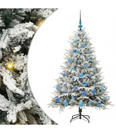 vidaXL Artificial Christmas Tree with Flocked Snow 150 LEDs Warm White