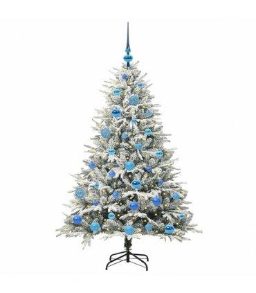vidaXL Artificial Christmas Tree with Flocked Snow 150 LEDs Warm White