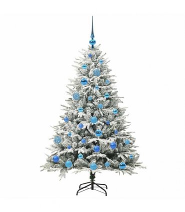 vidaXL Artificial Christmas Tree with Flocked Snow 150 LEDs Warm White