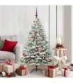 vidaXL Artificial Christmas Tree with Flocked Snow 150 LEDs Warm White