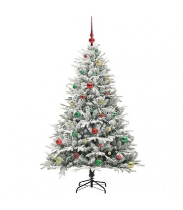 vidaXL Artificial Christmas Tree with Flocked Snow 150 LEDs Warm White