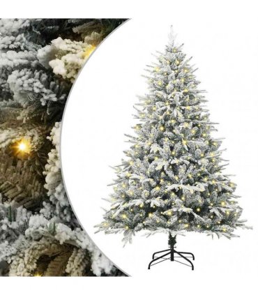vidaXL Artificial Christmas Tree with Flocked Snow 300 LEDs Warm White