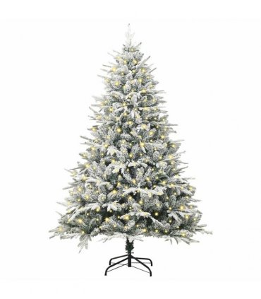 vidaXL Artificial Christmas Tree with Flocked Snow 300 LEDs Warm White