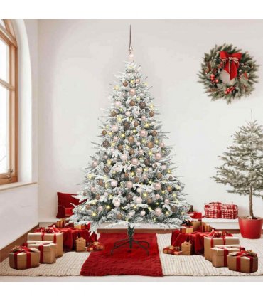 vidaXL Artificial Christmas Tree with Flocked Snow 300 LEDs Warm White