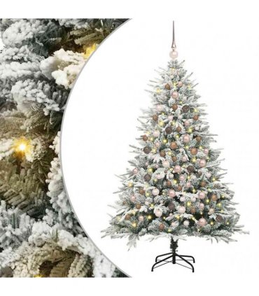 vidaXL Artificial Christmas Tree with Flocked Snow 300 LEDs Warm White