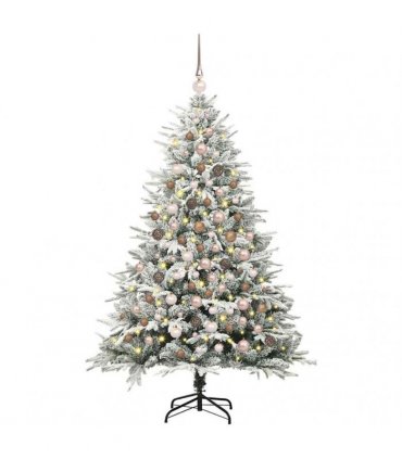 vidaXL Artificial Christmas Tree with Flocked Snow 300 LEDs Warm White