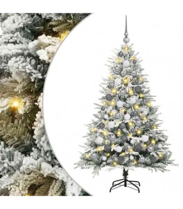 vidaXL Artificial Christmas Tree with Flocked Snow 300 LEDs Warm White
