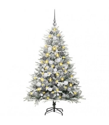 vidaXL Artificial Christmas Tree with Flocked Snow 300 LEDs Warm White