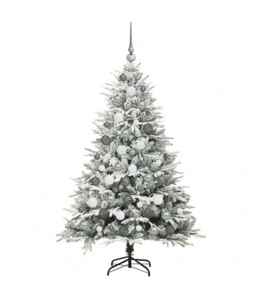 vidaXL Artificial Christmas Tree with Flocked Snow 300 LEDs Warm White