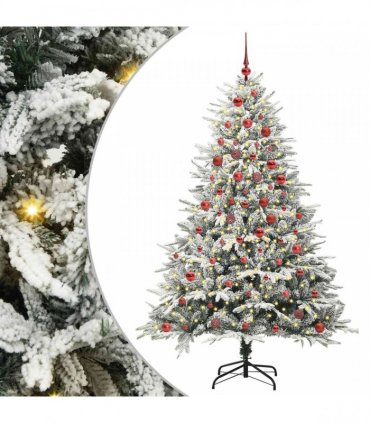 vidaXL Artificial Christmas Tree with Flocked Snow 300 LEDs Warm White