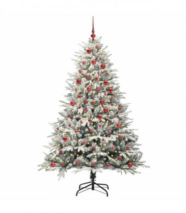 vidaXL Artificial Christmas Tree with Flocked Snow 300 LEDs Warm White