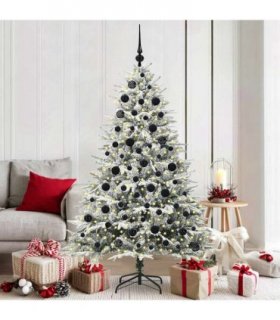 vidaXL Artificial Christmas Tree with Flocked Snow 300 LEDs Warm White