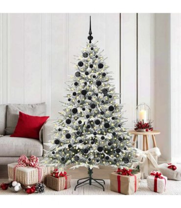 vidaXL Artificial Christmas Tree with Flocked Snow 300 LEDs Warm White