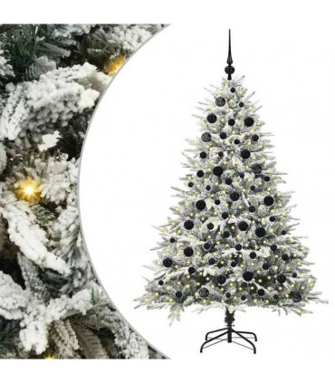 vidaXL Artificial Christmas Tree with Flocked Snow 300 LEDs Warm White