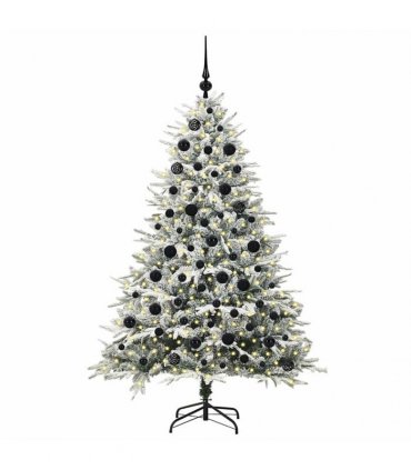 vidaXL Artificial Christmas Tree with Flocked Snow 300 LEDs Warm White