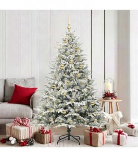 vidaXL Artificial Christmas Tree with Flocked Snow 300 LEDs Warm White