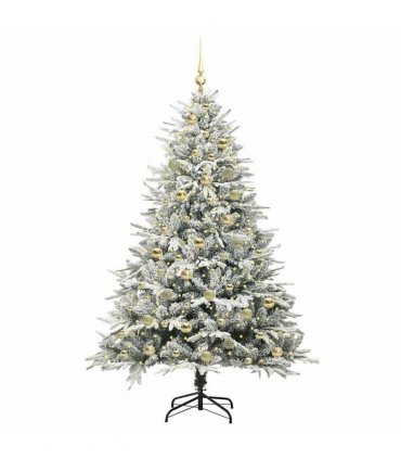vidaXL Artificial Christmas Tree with Flocked Snow 300 LEDs Warm White
