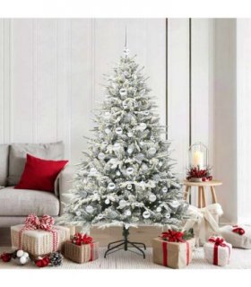 vidaXL Artificial Christmas Tree with Flocked Snow 300 LEDs Warm White