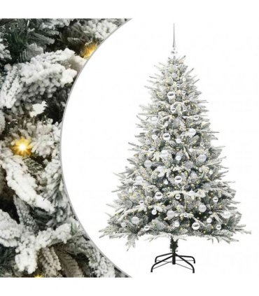 vidaXL Artificial Christmas Tree with Flocked Snow 300 LEDs Warm White