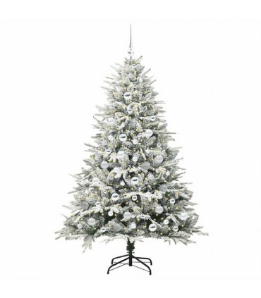 vidaXL Artificial Christmas Tree with Flocked Snow 300 LEDs Warm White