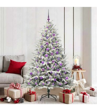 vidaXL Artificial Christmas Tree with Flocked Snow 300 LEDs Warm White